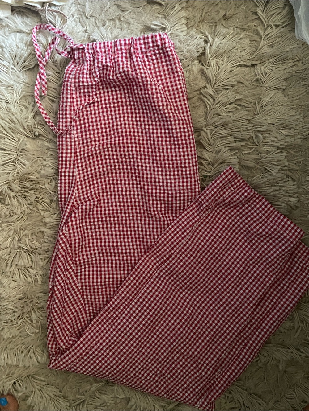 Red + White Gingham Pants
